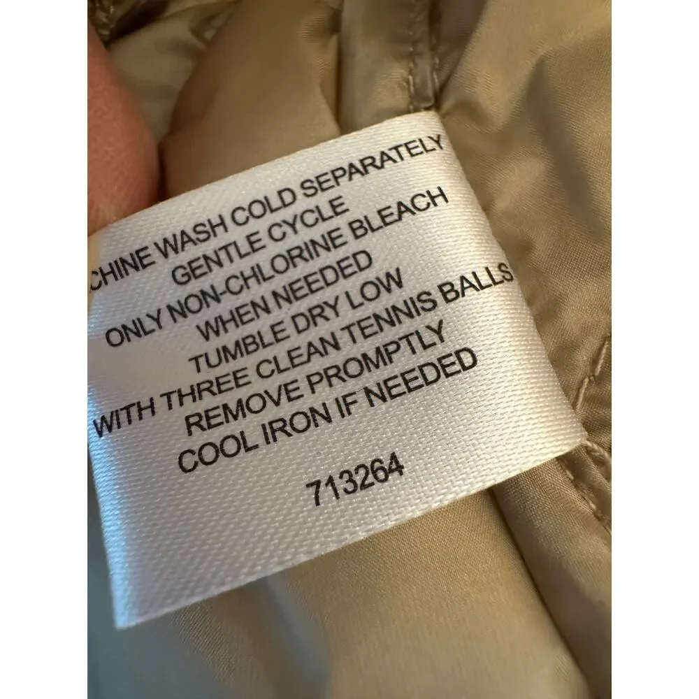 Martha Stewart Womens Short Sleeve Packable Quilted Vest Jacket Goldish Khaki 3X